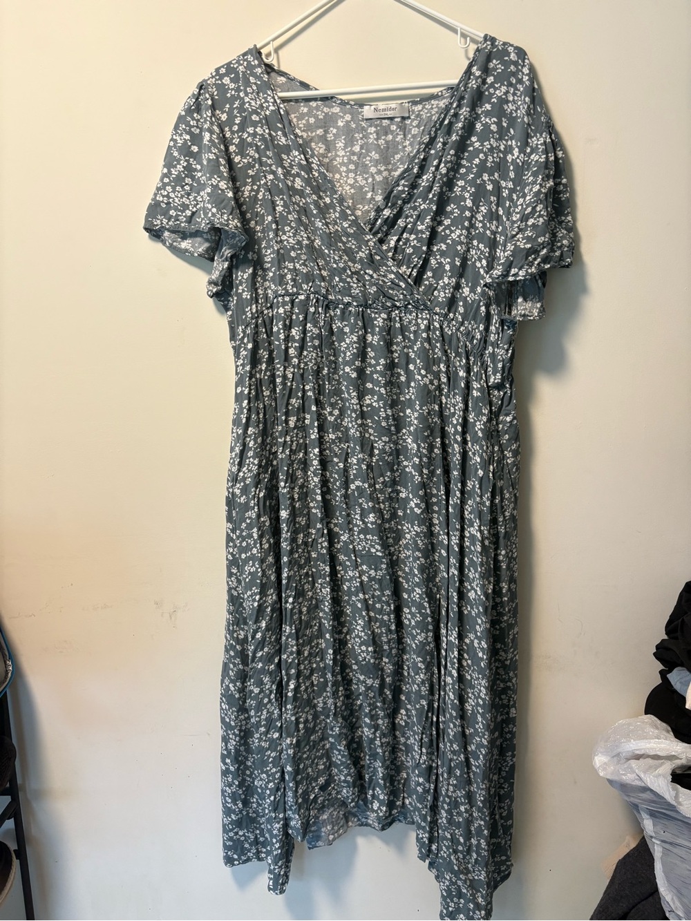 Women's Floral Wrap Midi Dress
